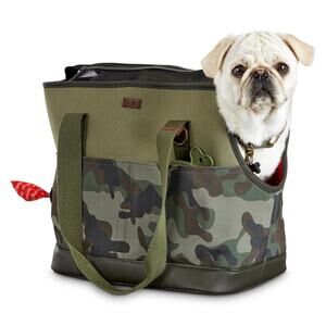 Reddy Tote Dog Canvas Pet Carrier Small Breed Camo Green